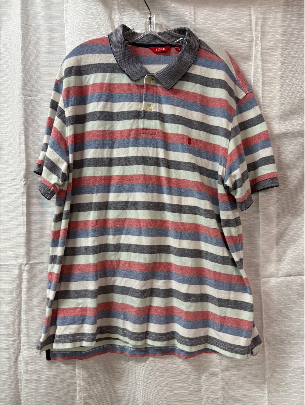 IZOD Men's XXL Striped Polo Shirt Cotton Casual Short Sleeve